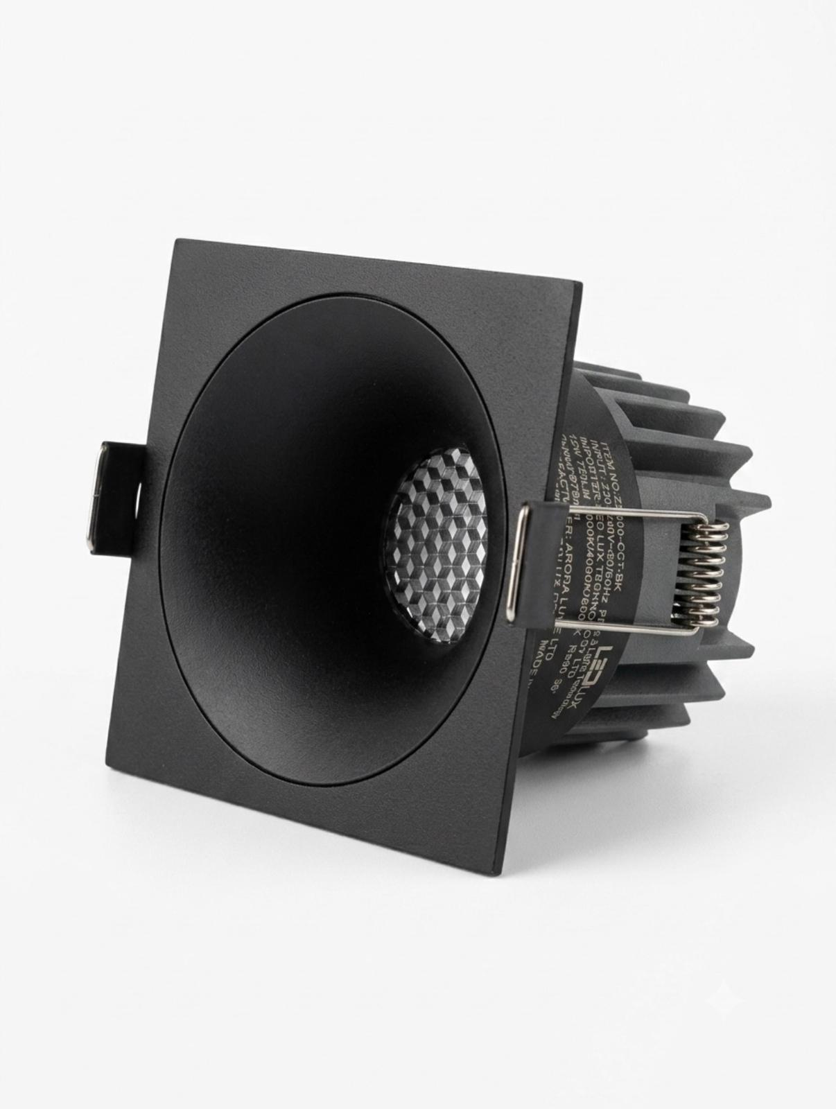 Ayala Recessed 12W Square Mtkon Black CCT