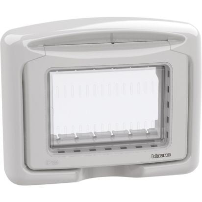 27603 - IP55 waterproof covers - grey color - 3 modules