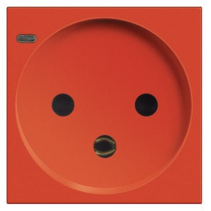 R4183R - Socket 2P+E 16 A 250 Vac - Red