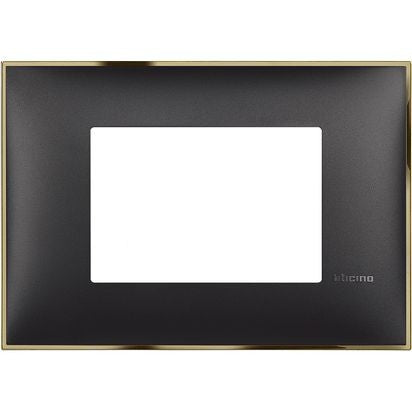 R4803BD - Cover plate - 3 modules - Black gold