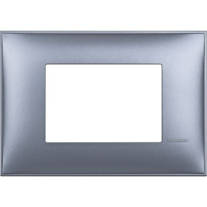R4803LM - Cover plate - 3 modules - Blue metal