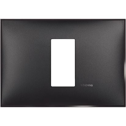 R4803M1BG - Cover plate - 1 centered module - Black satin