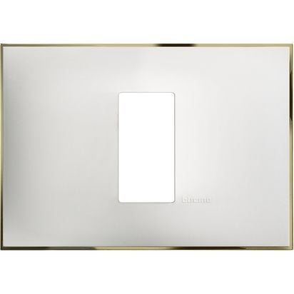 R4803M1WD - Cover plate - 1 centered module - White gold