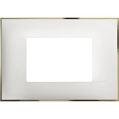 R4803WD - Cover plate - 3 modules - White gold