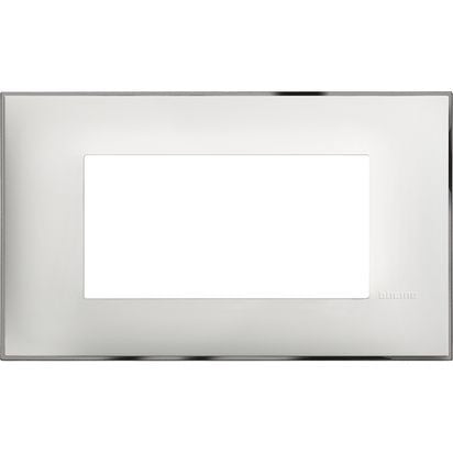 R4804WR - Cover plate - 4 modules - White chrome