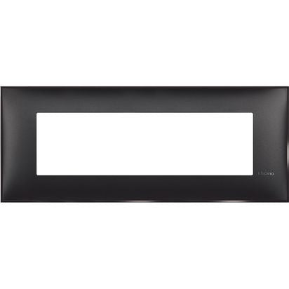 R4807BG - Cover plate - 7 modules - Black satin