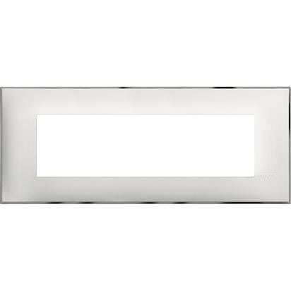 R4807WR - Cover plate - 7 modules - White chrome