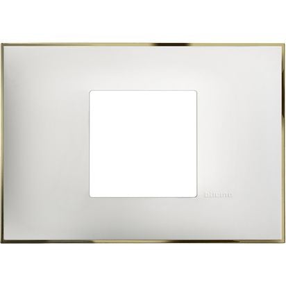 R4819WD - Cover plate - 2 centered modules - White gold