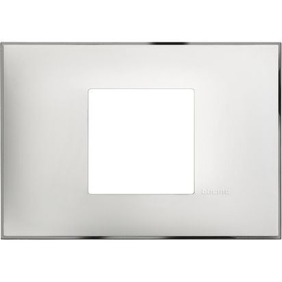 R4819WR - Cover plate - 2 centered modules - White chrome