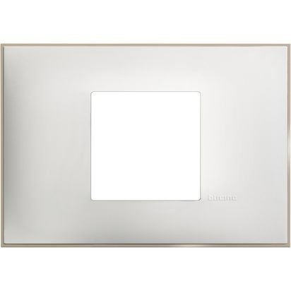 R4819WS - Cover plate - 2 centered modules - White satin