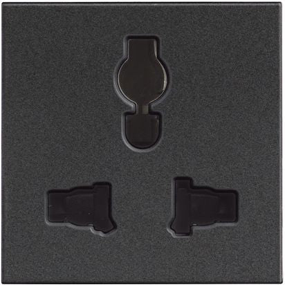 RG4139 - Multistandard socket 2P+E 5/6/10/13 A 250 Vac and 127 Vac - Black