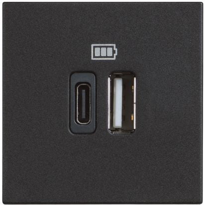 RG4287C2 - 5 Vdc USB charger TYPE A and C - Black