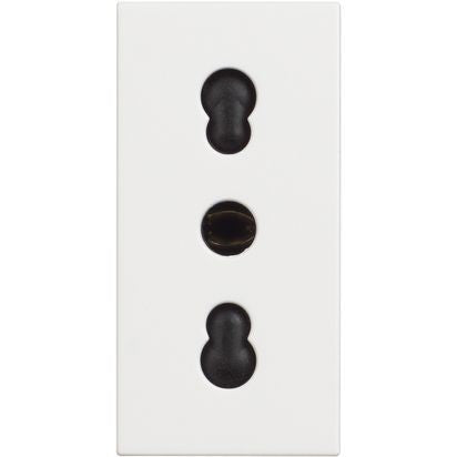 RW4180 - Italian standard socket 2P+E 16 A 250 Vac - center distance 19 mm and 26 mm - White